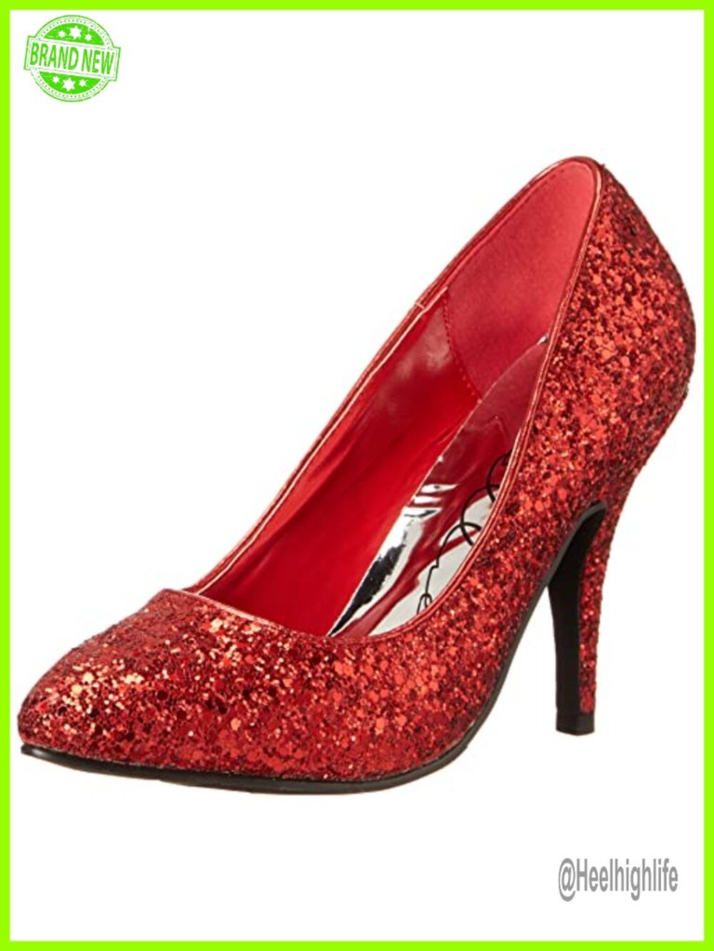 Glitter Kitten Heel Pump Lightweight Pull-On Dance Shoes